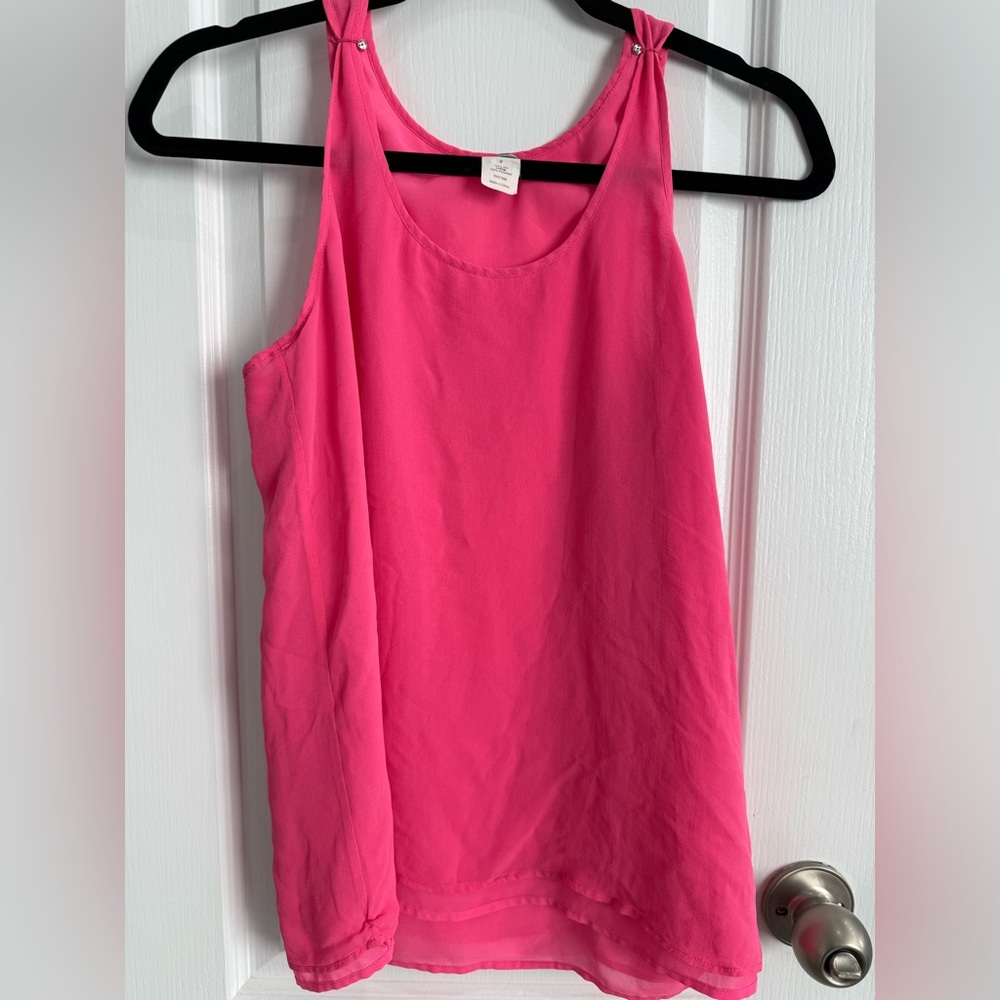 J Crew Pink 100% Silk Sleeveless Top Women’s Size 0